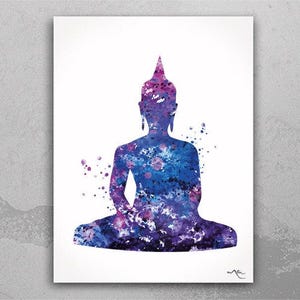 Buddha Watercolor Art Print Wall Art  Yoga Studio Poster House Decor Relaxation Housewarming Gift Wall Decor Art Home Decor Wall Hanging-689