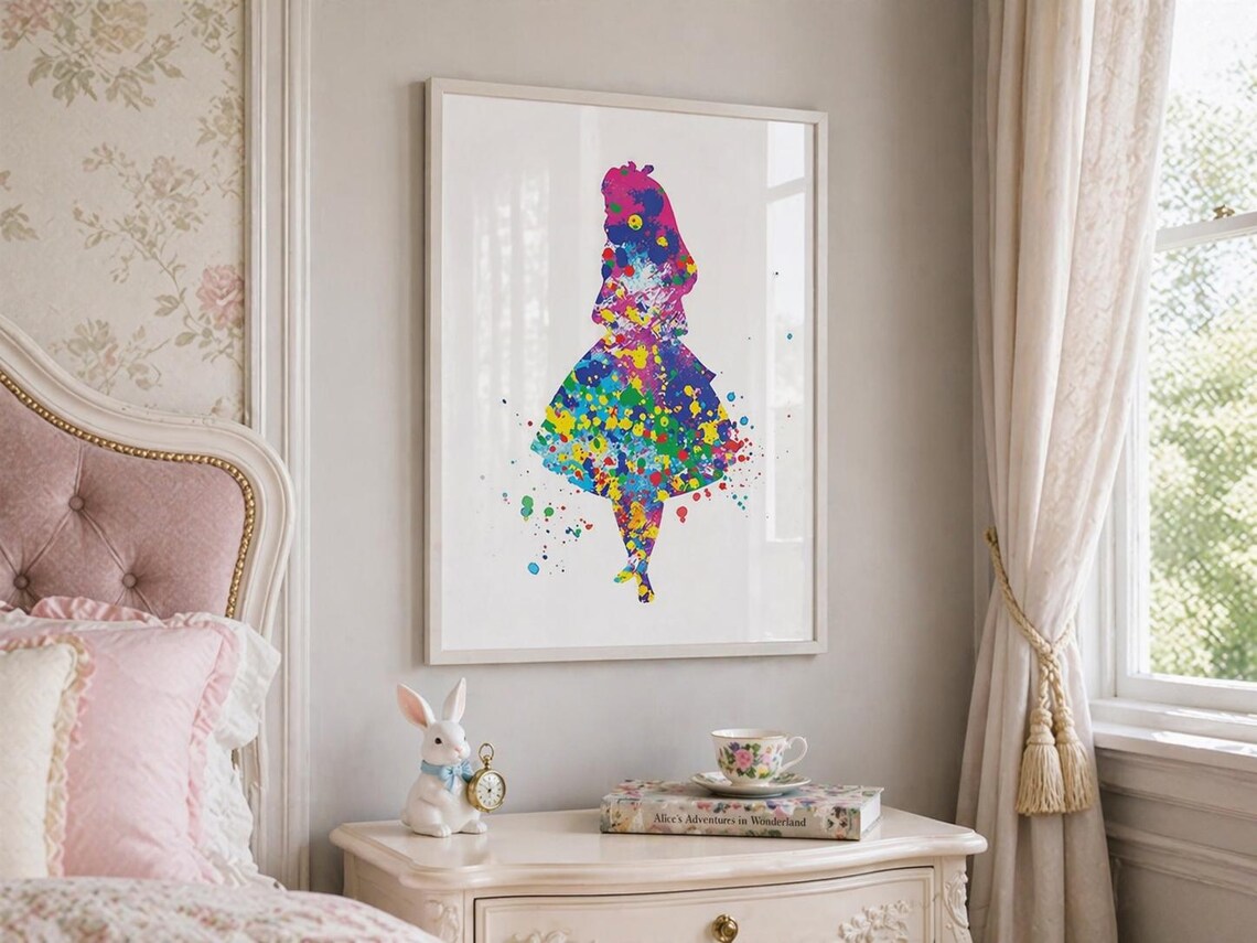 Alice in Wonderland Watercolor Print, Kids Room Decor-405 - Etsy