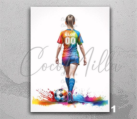 Personalised Girls Football Gifts Footbal Fan Art Print Soccer Female Football Secret Santa Personalised Christmas Gift Personalised-2805