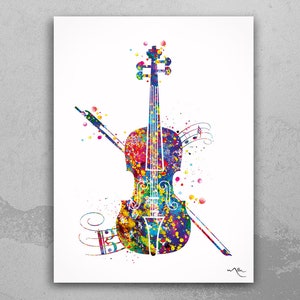 Viola Music Instrument Watercolor Print Wall Art Poster Music Art Alto Clef Wall Decor Art Home Decor Music Room Decor Wall Hanging-1990