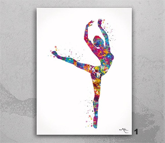 Lyrical Dance Watercolor Print: Modern Ballerina Wall Art-1925