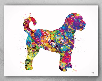 Goldendoodle Art Print | Colorful Watercolor Dog Lover Gift-1579