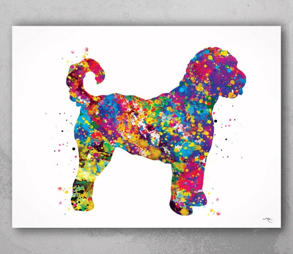 Goldendoodle Art Print | Colorful Watercolor Dog Lover Gift-1579