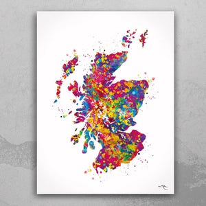 Scotland Map Watercolor Print Map Travel Gift Wall Art Wedding Gift Poster Wall Decor Art Home Decor Housewarming Gift Wall Hanging-1688