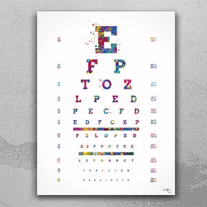 Eye Exam Chart Vision Eye Test Chart Snellen Eye Charts For Eye Exams 20  Feet Symbol Novelty Medical Wall Occluder Vision Thick Paper Sign Print  Picture 8x12 - Poster Foundry