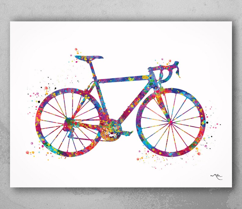 Road Bike Watercolor Print Cyclist Gift Biker Poster Touring | Etsy UK