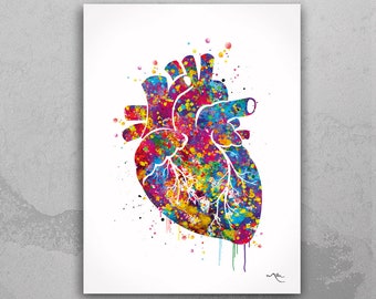 Heart Art Anatomy Watercolor Art Print Lovewins Wedding Gift Wall Decor Gay Pride Art Home Decor Wall Hanging Medical Art Wall Hanging-372