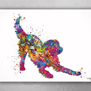 Playful Golden Retriever Watercolor Art Print-2177