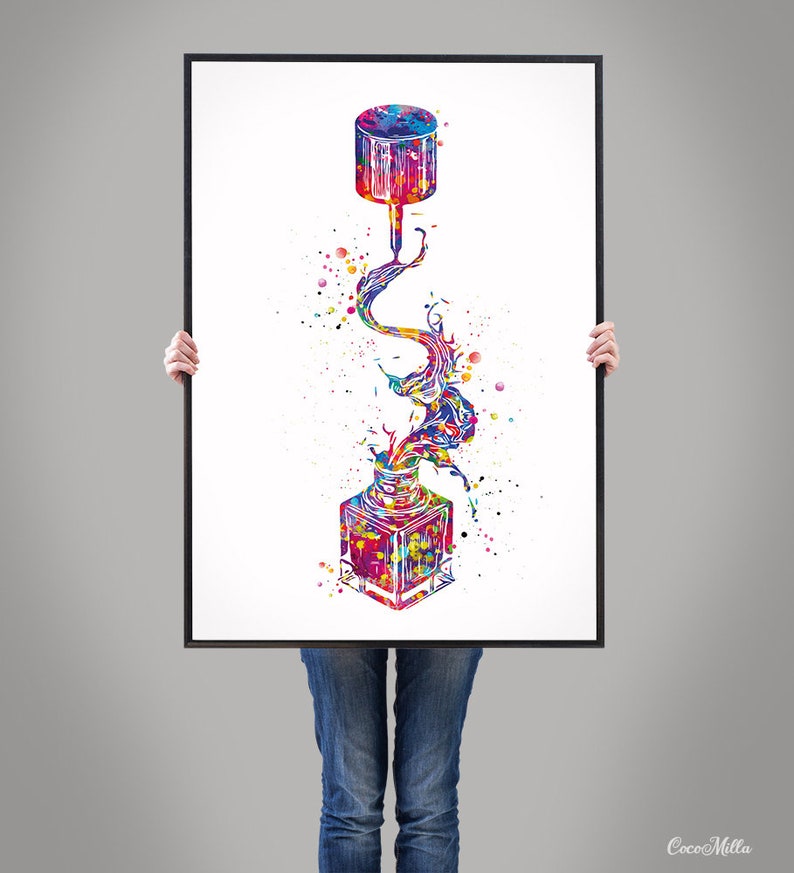 Nail Polish Art Watercolor Print Makeup Nail Tech Salon Wall Etsy