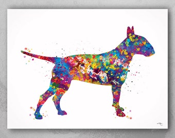 Bull Terrier Watercolor Dog Print Pet Gift Pet Dog Love Friend Dog English Bull Terrier Dog Art Dog Wall Art Doglover Gift Dog Print-582