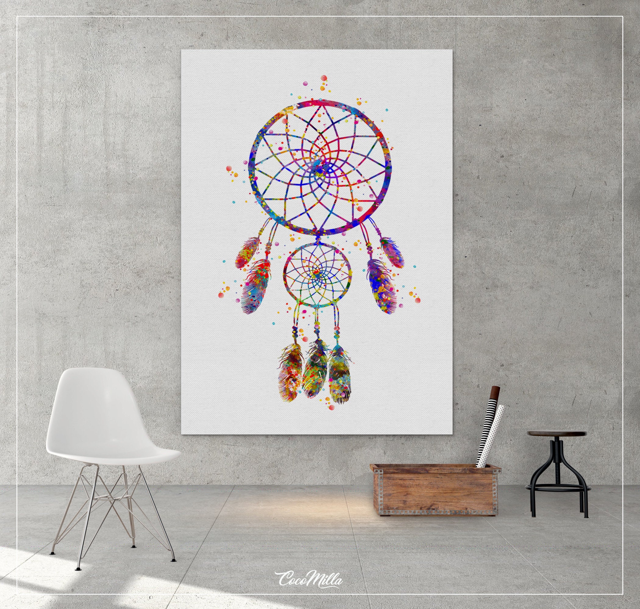 Dreamcatcher Art Watercolor Print Wedding Gift Archival Fine | Etsy