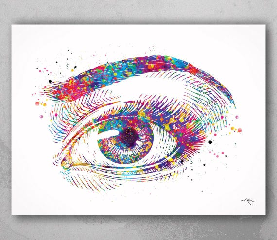 Watercolor Human Eye Print: Ophthalmology Clinic Wall Art Decor-115