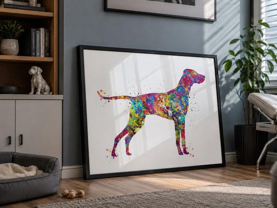Hungarian Vizsla Watercolor Dog Print, Pet Portrait Art-1116