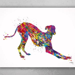 Greyhound Watercolor Print, Lurcher Dog, Greyhound Painting, Greyhound Running, Greyhound Print, Greyhound Gift, Dog Art Dog Lover Gift-2011