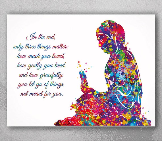 Buddha Quote Print | Watercolor Meditation Wall Art-2170