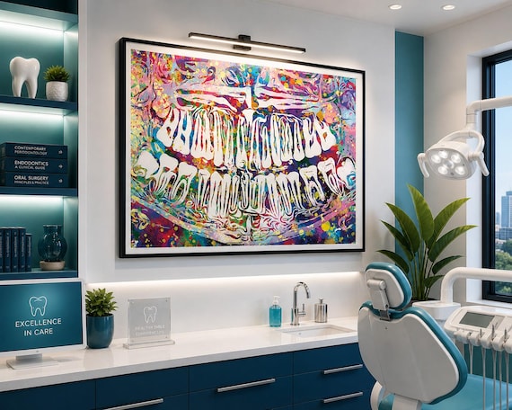 Dental X-Ray Watercolor Print | Tooth Anatomy, Dentist Gift-735