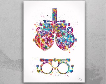 Optometry Tool Watercolor Print Optometrist Gift Optician Poster Eye Doctor Art Medical Art Ophthalmology Wall Art Eye Clinic Art Decor-319