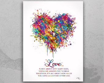 Love Quote Watercolor Print Love Heart Valentines Day For Her For Him Abstract Art Unique Gift Housewarming Gift Wall Art Wall Hanging-2168