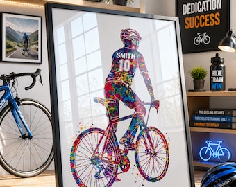 Personalisierte Fahrrad, Aquarell Kunstdruck Kunstdruck, Mountainbiker Geschenk-2943