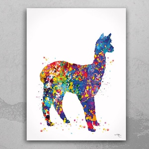 Alpaca Llama Watercolor Print Painting Lama Housewarming Gift For Kids Nursery Wall Art Teen Bedroom Decor Home Decor Wall Hanging-2291