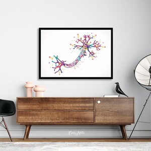 Nerve Cell Watercolor Print Science Poster Neurology Art Nerve Cell ...