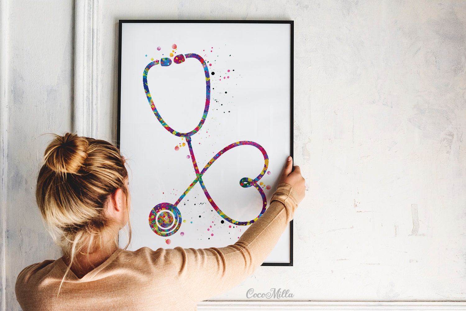 Stethoscope Watercolor Print Medical Tools Wall Art Nurse Gift Etsy Hong Kong