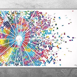 DNA Genome Sequence Map Art Watercolor Print Molecule Medical Wall Art Science Genetic Office Clinic Laboratory Biology Abstract Art-2570
