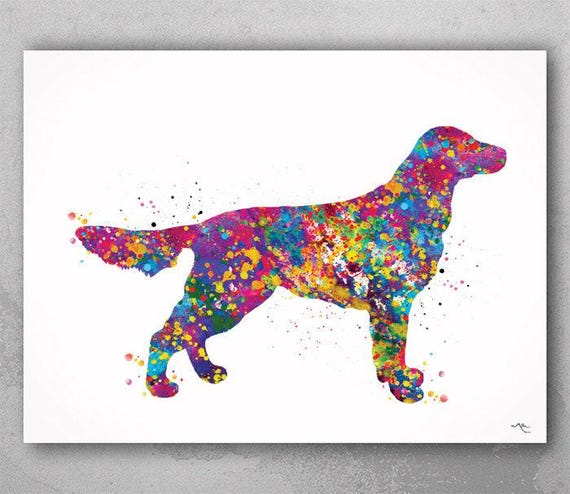 Flat Coated Retriever Watercolor Dog Print Pet Gift Pet Loss Gift Dog Love Puppy Doglover Poster Dog Art Customizable Animal Pet Poster -550