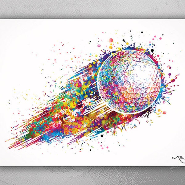 Golf Ball Watercolor Print Gift for Golfers Golf Gift Golfer Golf Sports Painting Golf Poster Art Gifts for Him Game Art Golf Wall Art -395