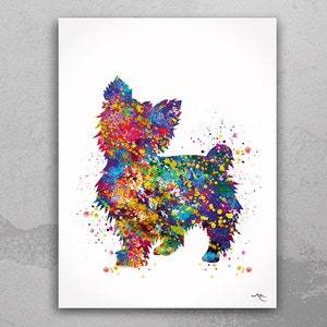 Yorkshire Terrier Watercolor Print Yorkie Art Print Terrier Art Gift Pet Dog Lover Gift Puppy Poster Wall Art Dog Art Housewarming Gift-552