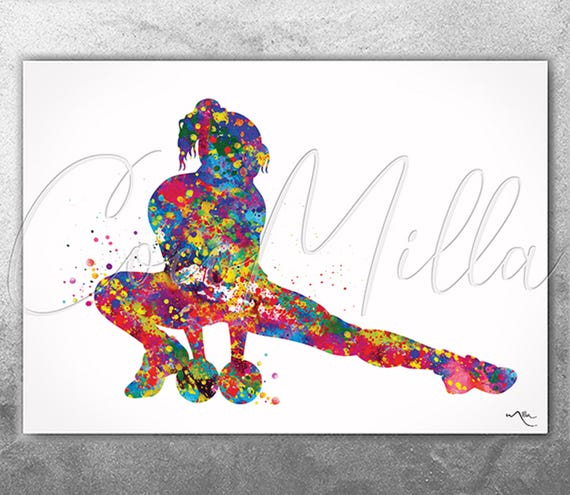 Fitness Girl Watercolor Print | Gym Weightlifting Art-2957