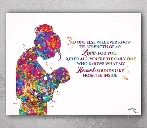 Motherhood Watercolor Print, Quote Art for New Mum-1583