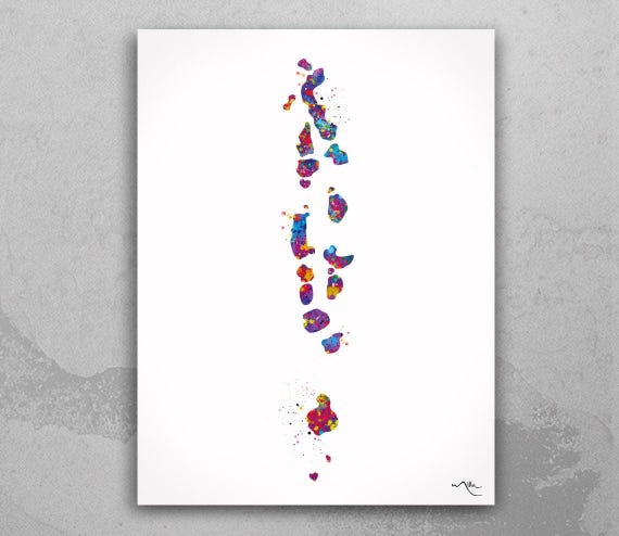 Maldives Map Watercolor Print, Travel Art-1868