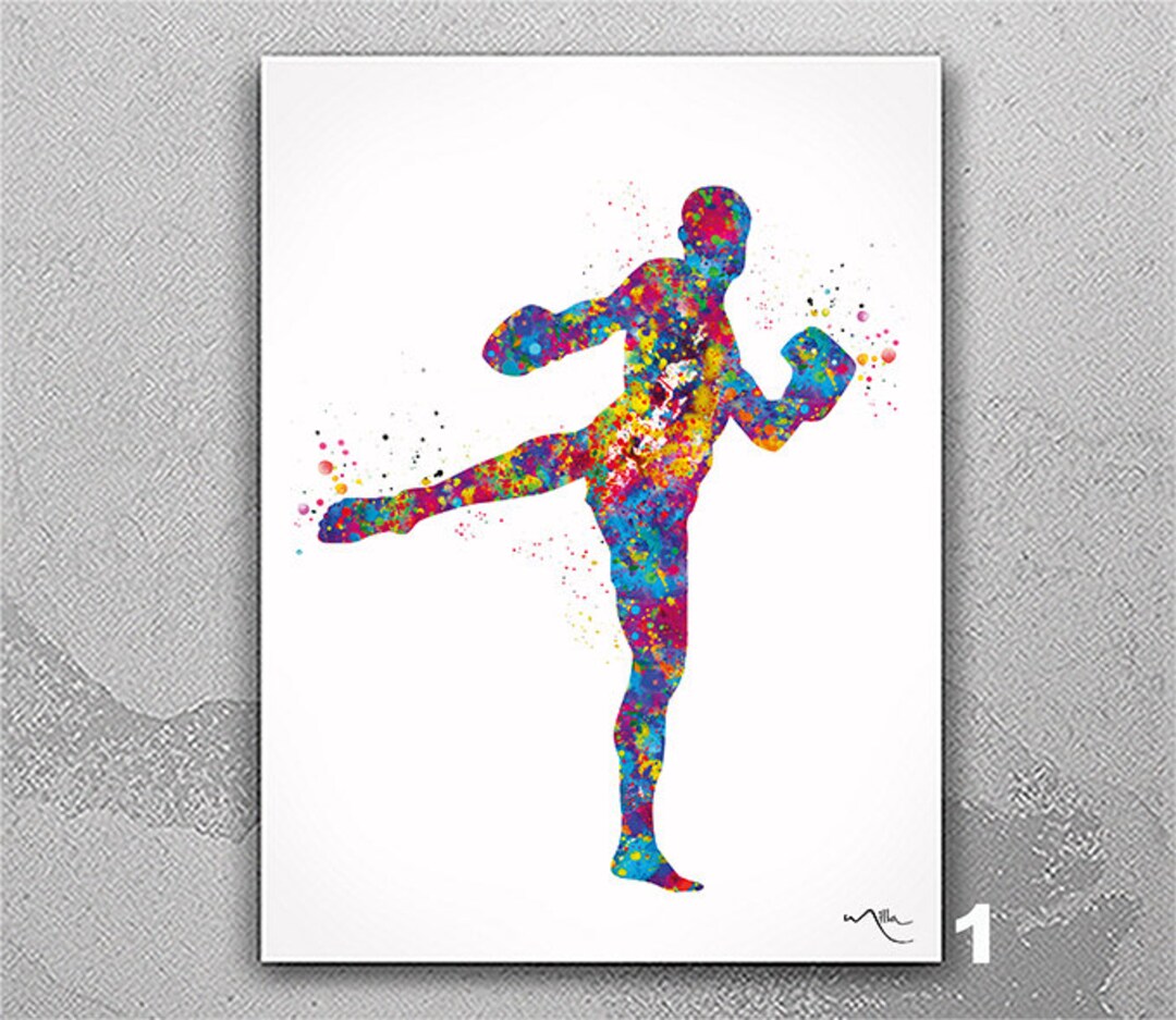 Protea Watercolor Print Pattern Muay Thai Boxing Shorts main image 1