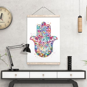 Hamsa Hand Kabbalah Hand Art Watercolor Print Wedding Wall Art - Etsy