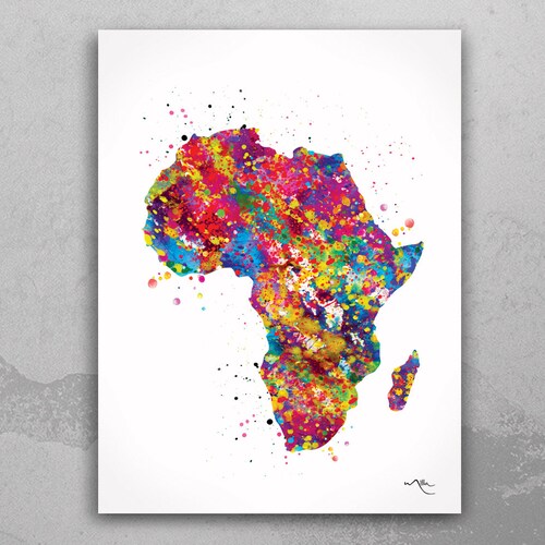Africa Map Print Map Decor African Wall Art Africa Travel Etsy UK
