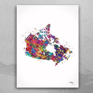 Canada Map Watercolor Print Toronto Map Canada Decor Wanderlust Art Print Wall Wedding Gift Poster Travel Gift Wall Decor Wall Hanging-791