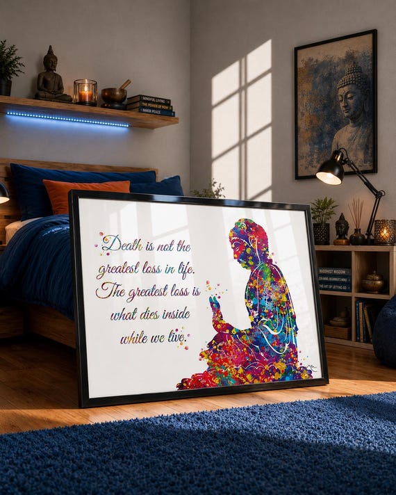 Buddha Quote Print, Watercolor Meditation Art, Inspirational Zen Decor-2538
