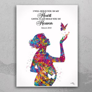 Miscarriage Gift Personalised Watercolor Print Memorial Keepsake Art Print Stillbirth Angel Baby Gift Infant Loss Clinic Remembrance-2349