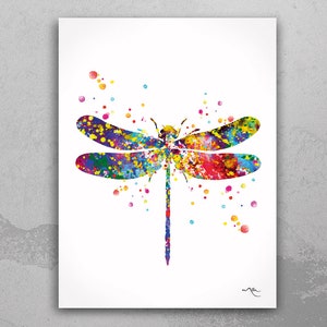 Dragonfly Watercolor Print insect illustrations Art Wall Art Poster Giclee Wall Decor Art Home Wedding Gift Chance Decor Wall Hanging-277