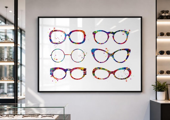 Eyeglasses Watercolor Art Print, Optometrist Gift-1678