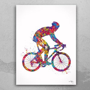 Road Biker Watercolor Print Road Cyclist Gift Biker Poster Touring Bike  Speed Cycling Biking Bike Wall Art Bicycling Bicycle Wall Art-1783