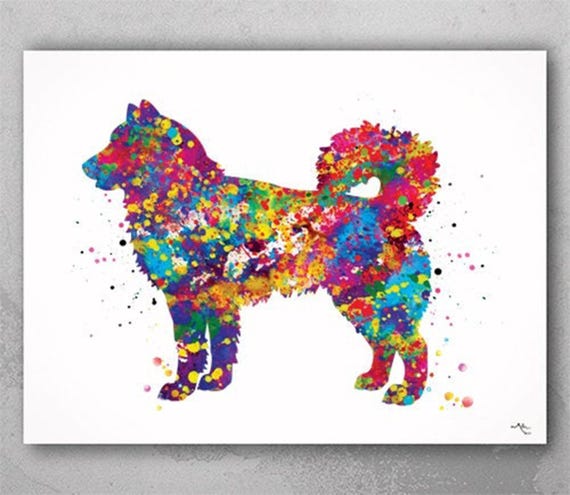 Alaskan Malamute Watercolor Dog Print Pet Gift Pet Dog Love Friend Dog Alaskan Malamute Dog Art Dog Wall Art Doglovers Gift Dog Print-377