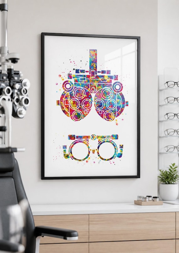 Optometry Tool Watercolor Print: Eye Doctor Office Art