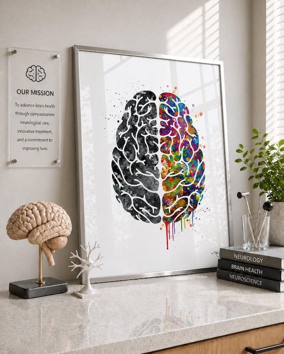 Creative Brain Print | Watercolor Medical Neurology Art-1118