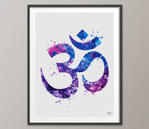 Ohm Symbol Watercolor illustrations Print Wall Art Poster Giclee Wall Decor Art