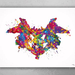 Rorschach inkblot test Card 1 Watercolor Print Psychology Psychiatry Wall Art Psychotherapist Psychologist Gift Medical Art Clinic Decor-780