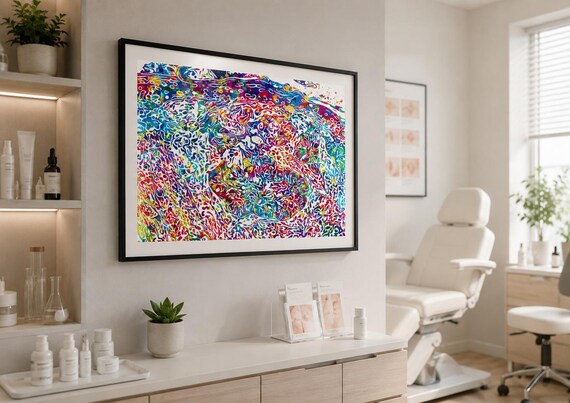 Basal Cell Carcinoma Watercolor Print: Skin Histology Art-2337