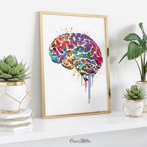 Buy Brain Anatomy Watercolor Print Medical Art Science Art Wall Online ...