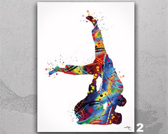 Brazilian Jiu Jitsu Watercolor Print BJJ Fight Sports Art Martial Art